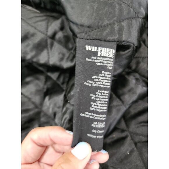 Aritzia Wilfred Free Coat Charcoal Gray Wool Cashmere Moto Fei Women's Small - Picture 11 of 11